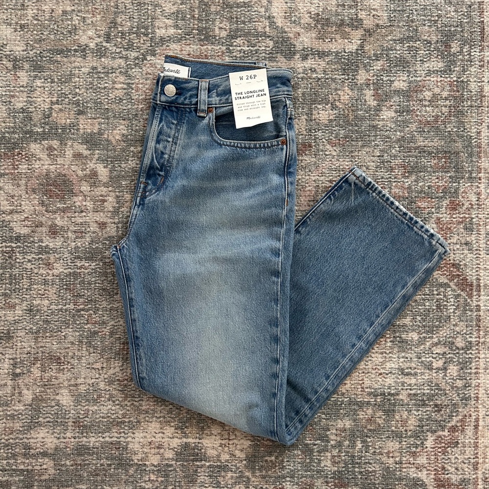 Madewell The Petite Longline Straight Jean in Atlin